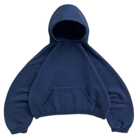 Sweat à capuche oversize en molleton doux de coton pour homme, coupe courte, épaules tombantes, logo personnalisé, direct usine, coupe carrée, impression en relief