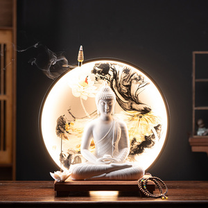 Figurine de bouddha en céramique avec lampe led, nouveau thème d'asie du sud-est, sakyamano, médecine <span class=keywords><strong>homme</strong></span>, Tathagata, décoration de la maison, - Product Image 3