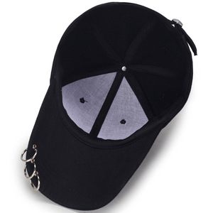 Unisex <b>Baseball</b> <b>Cap</b> Black Metal Ring Sun Protection Casual Hat For Men And Women - Product Image 4
