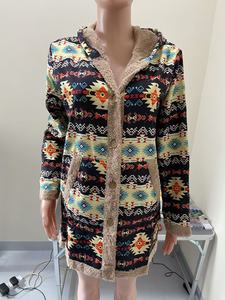 Abrigo Rompevientos Estampado con Felpa Cálida para Mujer, Tallas S-5XL, Diseño <span class=keywords><strong>Azteca</strong></span> Indígena Vintage, Personalizable al por Mayor - Product Image 6