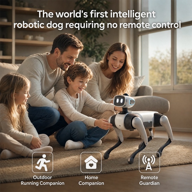 BoBo Smart AI Robot Dog Auto Follow Voice Talk Autonomous Patrol Home Companion