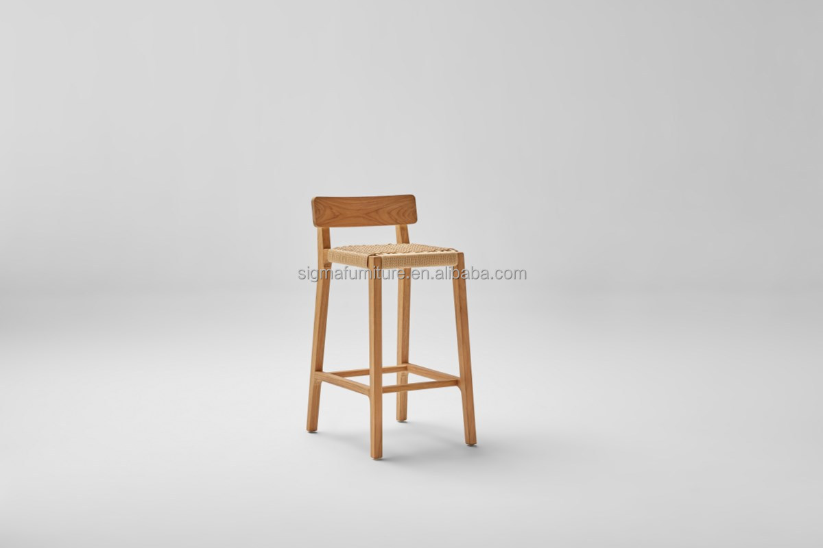 Lovely Design New Arrival Home Bar Outdoor Patio Furniture Teak Wood Bar Stool