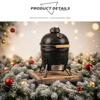 Barbecue de table en céramique au charbon de bois KIMSTONE de 13 pouces de diamètre, forme ronde, pour jardin, prix d'usine, Kamado