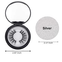 Boîte de rangement magnétique pour cils en plastique noir mat de grande capacité avec miroir, matériaux recyclés, cosmétique directement de l'usine