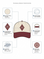 Cappellini Snapback a 5 Pannelli con Logo Personalizzato, Stampa Geometrica Astratta Bianca e Nera, Visiera Piatta in Cotone Twill Minimalista