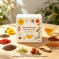 Mélange de tisanes pour le soutien oculaire à base de chrysanthème, baies de goji et graines de cassia, avec racine de bardane, vente en gros