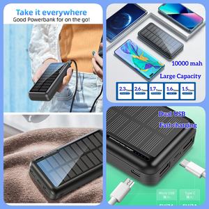 Портативное зарядное устройство OTHC 818P на 10000 мАч с солнечной батареей, литий-полимерное, высокой емкости, для экстренной зарядки мобильных телефонов на открытом воздухе, с быстрым креплением - Product Image 3
