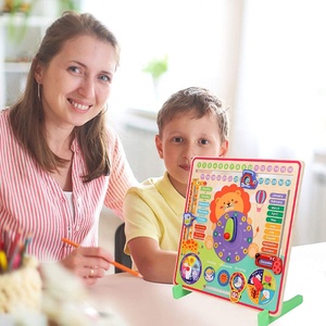 ของเล่นเด็ก 7 in 1 แบบมอนเตสซอรี่ ปฏิทินไม้แรกของฉัน นาฬิกาเรียนรู้สำหรับเด็กเล็ก - Product Image 2