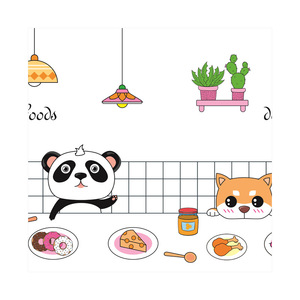 Creation Of Time And Space Kitchen <b>Wall</b> Stickers Cartoon Oil Proof Waterproof Self Adhesive For <b>Wall</b> Cabinet Stove - Product Image 2