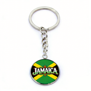 Customized Jamaica Bahamas Haiti Style Tourist Souvenir Creative Glass Keychain