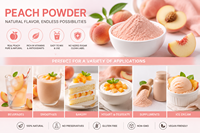 Teknologi FD 100% Bubuk Persik Beku Kering Murni Bubuk Buah Persik Madu Alami untuk Minuman dan Smoothie