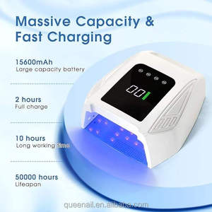 Lampe à ongles UV LED professionnelle 96W <span class=keywords><strong>Pro</strong></span> Cure, 15600mAh sans fil rechargeable avec base métallique, séchage rapide - Product Image 4