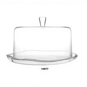 Grande assiette à gâteau en verre dôme Porte-gâteau au fromage et aux fruits élégant pour la cuisine, le mariage et les événements de fête pour la planche à gâteau décorative - Product Image 1