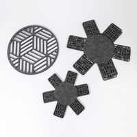Napperon Hongyi moderne de haute qualité en polyester doux et léger, écologique, réutilisable, de forme irrégulière, diamètre 380 mm, pour la maison et la cuisine