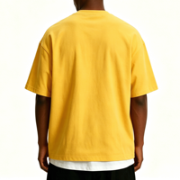 Kaos oblong pria 280G 100% katun combed, bernapas, ukuran besar, dengan saku dada, kerah kru, untuk gaya hip hop streetwear, polos, custom