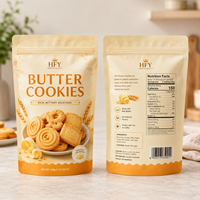 Sachet d'emballage pour biscuits imprimé sur mesure, refermable, de qualité alimentaire, haute barrière, mat, pour biscuits, OEM, MOQ 500 pièces