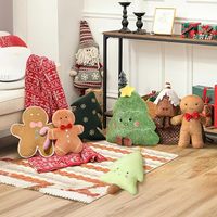 Noël pain d'épice homme oreillers fête décor arbre de noël en peluche doux forme de noël mignon guirlande de noël jeter oreiller