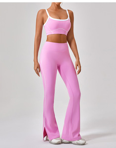 Conjunto Deportivo de 2 Piezas para Mujer, Otoño-Invierno, Top Deportivo y Leggings de Yoga, Cintura Alta, Transpirable, para Ejercicio y Fitness - Product Image 2