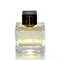 TXZ 430 Flacon de parfum carré en verre de luxe personnalisé de 50 ml avec bouchon à vis, flacon rechargeable, bouchons en plastique, emballage avec marquage à chaud