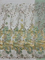 NI.AI Nouveau Tissu de Dentelle Africaine à Paillettes 2026 Broderie Française de Haute Qualité Luxe Brocart Lourd Perlé Dentelle de Mariée