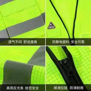 Chaleco reflectante antiestático con múltiples bolsillos para gasolinera, chaleco reflectante de trabajo, chaleco de seguridad para minas, chaleco con logotipo personalizado Safeti - Product Image 2