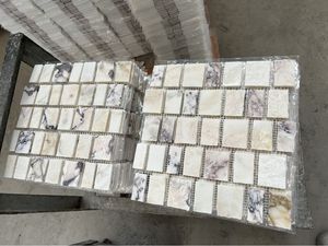 Nuevo Diseño de Mosaico de Mármol Viola Asiático Pulido, con Juntas de 10 mm, para Decoración de Paredes de Baños - Product Image 4