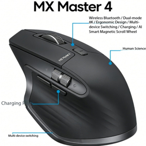 Logitech Master Series MX Master 4 for <strong>Mac</strong> Wireless Bluetooth Office Mouse Dual-Mode 8K Ergonomic MX MASTER 4 for <strong>Mac</strong> - Product Image 6