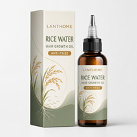 Huile capillaire à absorption rapide, non grasse, légère, pour soins quotidiens, effet brillance soyeuse, anti-frisottis, favorisant la croissance des cheveux à l'eau de riz, production rapide sur mesure