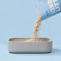 Litière pour chat en tofu 100% naturelle à base de fibres végétales, agglomérante rapide, sans poussière, jetable dans les toilettes, vente en gros usine
