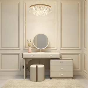 Set Moderno e Lussuoso di Toeletta Bianca, Appositamente Progettato per la <span class=keywords><strong>Camera</strong></span> da Letto, con Cassetti Multipli e Luce per Fotocamera - Product Image 5