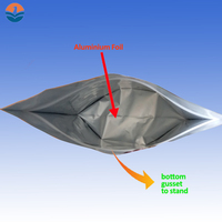 Sachet refermable à fond plat imprimé en héliogravure de qualité alimentaire, résistant à l'humidité, pour chips et aliments en conserve