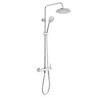 SANIPRO Robinet de baignoire moderne en acier inoxydable 304 chromé poli, mitigeur de salle de bain, ensemble colonne de douche carrée effet pluie