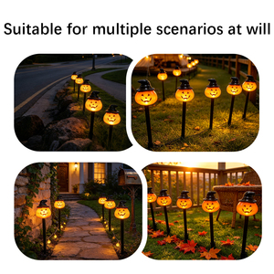 Black Hat Pumpkin Halloween LED Ground <strong>Plug</strong> <strong>Lights</strong> Waterproof Glowing Solar Battery Powered Outdoor Courtyard Decoration <strong>Lights</strong> - Product Image 6