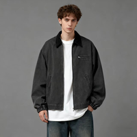TKAN734 hommes Vintage Streetwear travailleur veste zippée décontracté extérieur printemps veste en coton Detroit toile pour mécaniciens