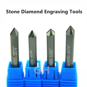 Granite Engraving Tools CNC D6 D10 Diamond Lettering Carving Tools Stone Marble Diamond PCD Engraving Tool For Marble Granite