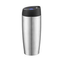 Mug de voiture pratique avec couvercle à bouton-poussoir, tasse à café isotherme en acier inoxydable à double paroi, gobelet cadeau d'affaires pour les voyages