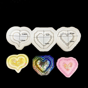 树脂振动筛模具DIY流沙铸造环氧硅胶模具心形Kawai树脂环氧饰品模具蛋糕装饰模具 - Product Image 3