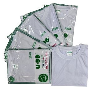 Современная Стильная мужская футболка U.DD 220 г # чистая белая одежда с коротким рукавом трикотажная мужская рубашка оптом - Product Image 2