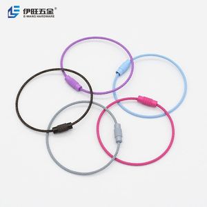 YIWANG Durable Colorful Coated Stainless Steel Wire Rope Keychain Keyholder <b>Loops</b> - Product Image 2