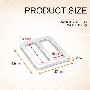 Coobigo Pcs Adjustable Buckles Metal Slider Buckles Tri Glide Slide Strap Adjuster For Shoulder Bag <b>Handbag</b> Dog Collar Backpack - Product Image 3