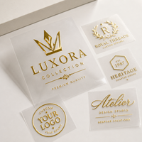 Étiquettes autocollantes personnalisées avec logo imprimé, écologiques, en PVC imperméable, avec estampage à chaud doré, transfert UV, pour verres, emballages alimentaires et de boissons