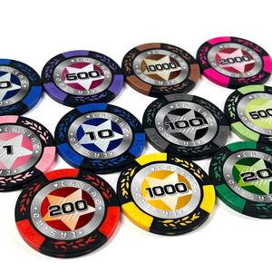 Jetons de poker en argile Crown Grain de 14g, vente chaude, de luxe et de haute qualité, personnalisables, jetons de poker professionnels en argile personnalisés Crown Ears - Product Image 2