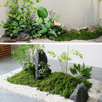 LE-005 Gazon artificiel DIY pour aménagement paysager, mousse artificielle, plante verte décorative, mousse simulée