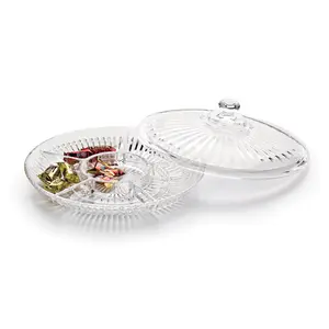 Plastic Tray mit Dividers Plastic Plate 6 Compartment 30cm Snack Kimchi Acrylic Dry Fruit Plate