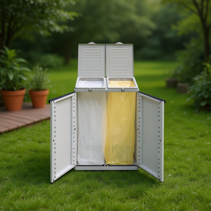 TTAKE Eco <b>Box</b> Basic Cabinet Trunks And Wardrobes <b>80L</b> Dual Compartment <b>Storage</b> With Lid For Indoor Outdoor Use - Product Image 3