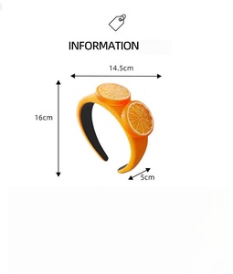 Diadema HLC Personality Lemon Slice High Puff para Fiestas, Accesorio para el Cabello de Verano para Chicas, Estilo Vacacional - Product Image 3