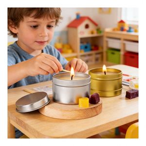 Vase à bougie personnalisé avec couvercle, boîte de luxe pour le remplissage de cire naturelle, présentation au détail, assortiment, présentoir - Product Image 2