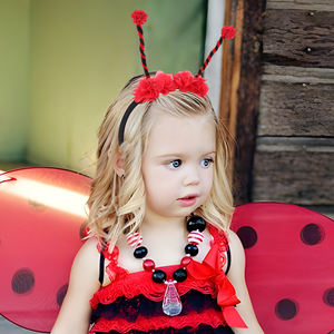 Bandeau de cheveux en forme d'abeille et de <span class=keywords><strong>coccinelle</strong></span> de dessin animé chinois avec longues antennes, bandeau uni, couronne de fleurs pour filles, enfants, accessoires de cosplay - Product Image 6