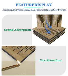 Panneaux acoustiques perforés Réduction du bruit de 80% Design moderne Hôtel Appartement Isolation phonique Cadre en bois Fibre de polyester - Product Image 3