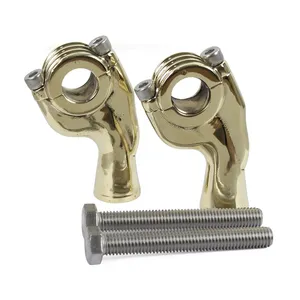 Old School Solid Brass Pullback Risers 7/8" 1" 22mm 25mm Handlebar Riser For Honda Yamaha Suzuki Cafe Racer Custom Motorcycle